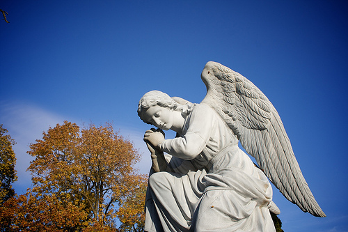 Praying Angel Statue Woodlawn Cemetery